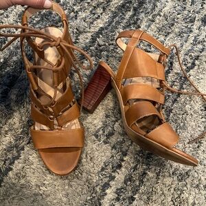 Brown Leather Gladiator Heels